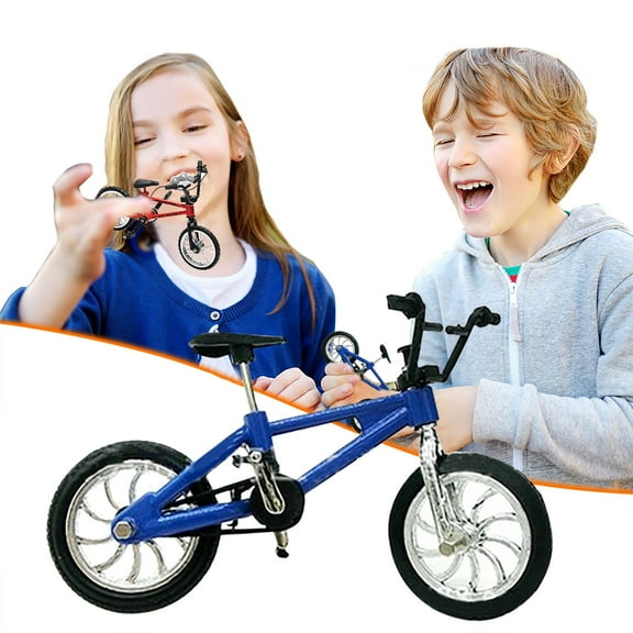 Kcavykas Toys Christmas Gift Blue Little Scale Die-Cast Alloy Mini Mountain Bike Finger Bicycle Model Toy Desktop Decoration Crafts for Cycling Lovers Stocking Stuffers Gifts