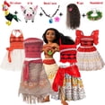 thumbnail image 2 of Disney Little Girls Moana Princess Dresses Costumes Cosplay Toddler Dress Vaiana Clothes Party for 3 6 8 10 Yrs Girl Outfit GiftTag 150cm (9T-10T) Gao Jinjia LED, 2 of 2