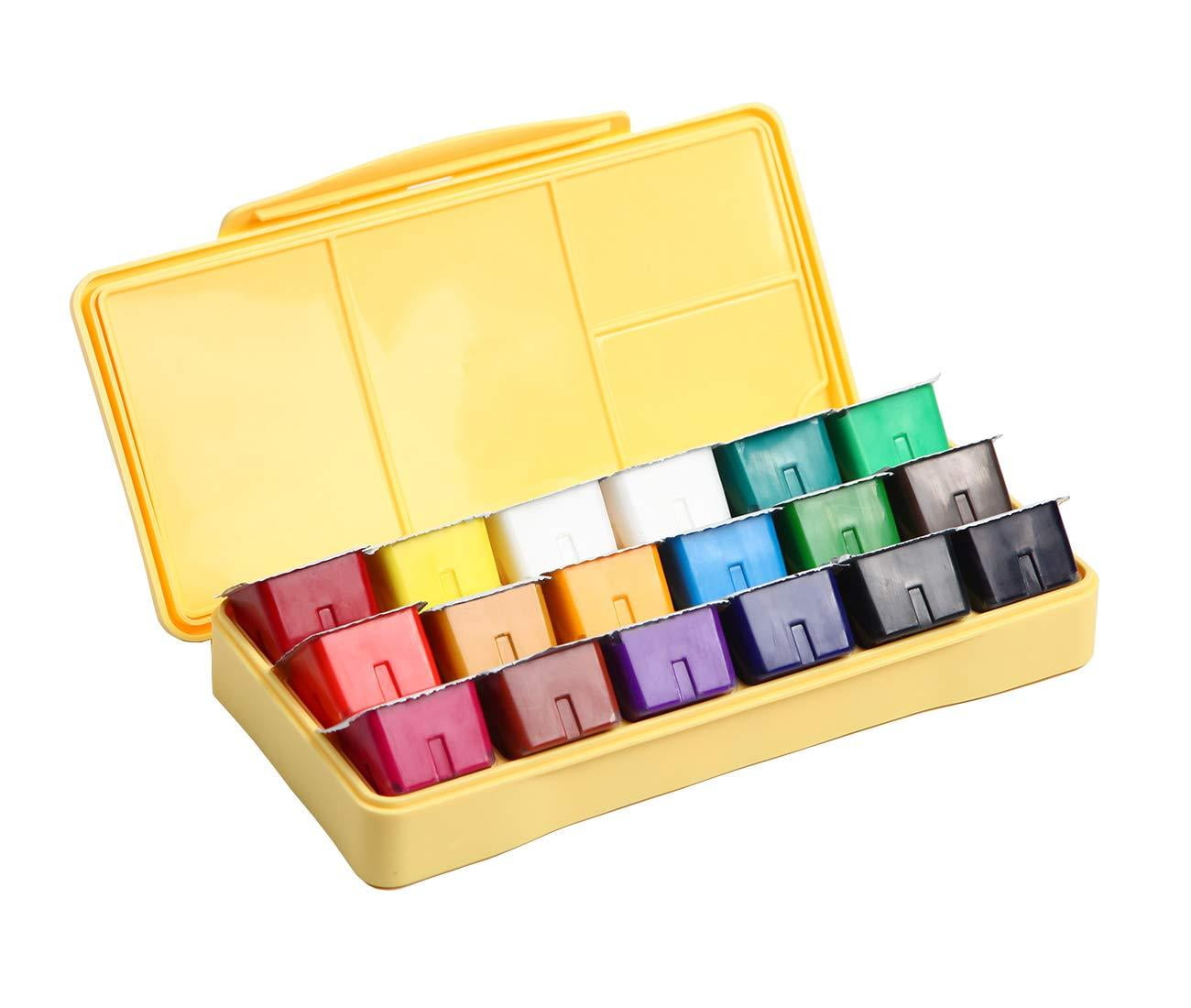 PENTRISTA Gouache Paints Set, 18 Colors*30ml, Jelly Gouache Paint Set with Portable Box, Non Toxic Paint for Canvas and Paper, Art Supplies for