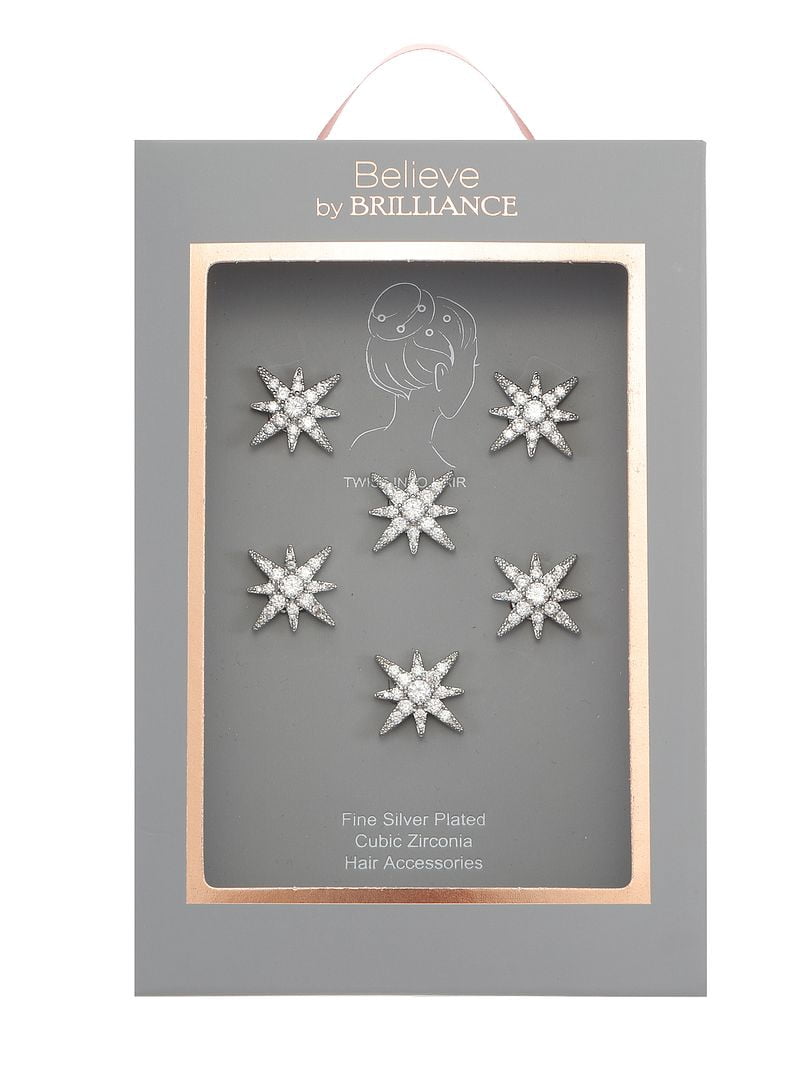 Believe by Brilliance Silver-Plated Hair Coils with Star  display picture 3