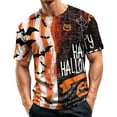 thumbnail image 2 of Halloween Shirts for Men Funny Pumpkin Ghost Print Graphic Halloween T Shirts Round Neck Short Sleeve Halloween Tee Tops, 2 of 5