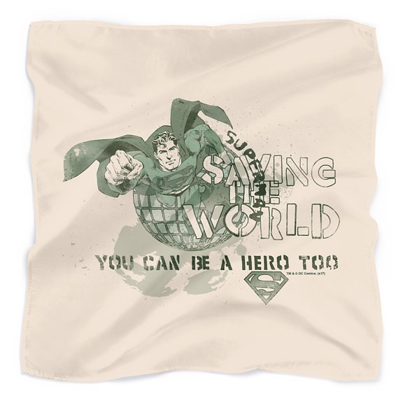 Superman Saving The World Bandana (21 in x 21 in)