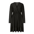 thumbnail image 5 of BangWanChi Womens Dresses Formal Women's Flash Dress V-neck Long Sleeve Ruffle Swinging Dress Mini Flash Dress, 5 of 5