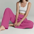 thumbnail image 5 of Outfmvch Linen Pants Women Linen Palazzo Pants for Women Drawstring Pants Women Loose Fit Pants Gaucho Pant with Side Pockets Women' S Culottes Long Lounge Pant Baggy Straight Leg Hot Pink S-2XL, 5 of 9