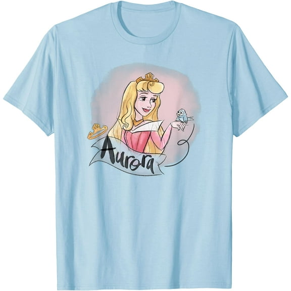 Sleeping Beauty Princess Aurora in Pink Dress DTG Print Unisex T-Shirt