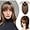 Light Brown-14 Inch, variant on 14" Hair Topper with Bangs Clip in Top Extensions 200% Density Silk Base Top Hairpieces Straight Crown Wiglet for Thinning  Hair Women