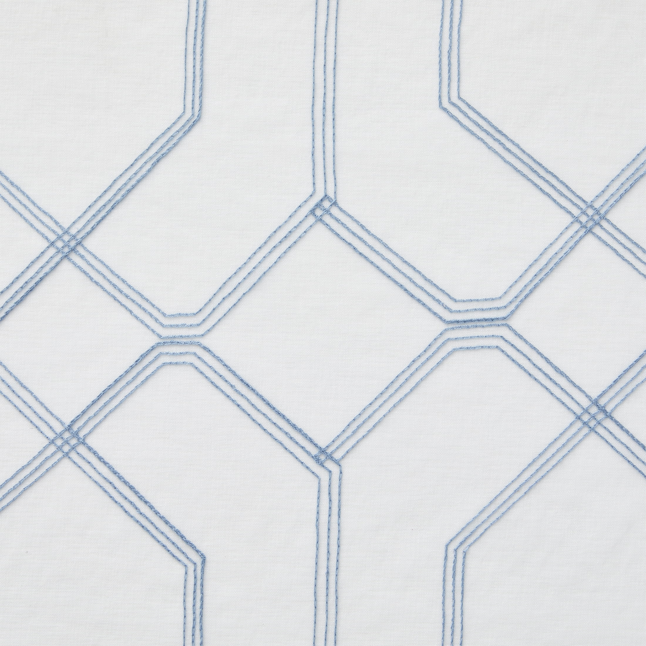 (3 pack) Mainstays Modern Geometric Embroidered Rod Pocket Sheer Curtains, Set of 4, Blue, 28" W x 63" L