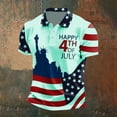 thumbnail image 2 of MuXiKeJi Clothes Men's 250Th Anniversary National Flag Print Casual Waffle Fabric Polo Shirt Cross Patriotic Tee, 2 of 3