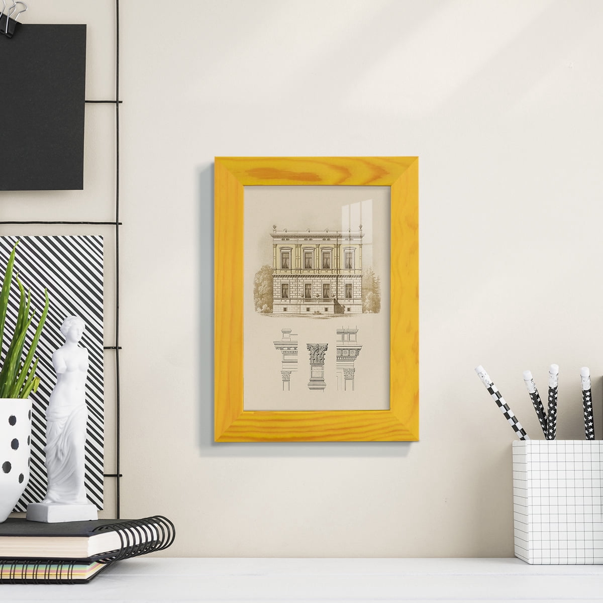 Estate & Plan IV -Framed Print w/glass-Sunflower Yellow