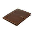 thumbnail image 2 of Vintage Full-Grain Leather Portfolio with Button Closure, Legal Pad Holder, Card Slots, and Document Pockets, 2 of 5