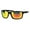 Black Orange Mirror, variant on Polarized Mens Classic Light Weight Plastic Warp Around Sport Sunglasses Black Blue Mirror