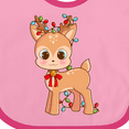 thumbnail image 4 of Inktastic Cute Christmas Reindeer with Christmas Lights Boys or Girls Baby Bib, 4 of 4