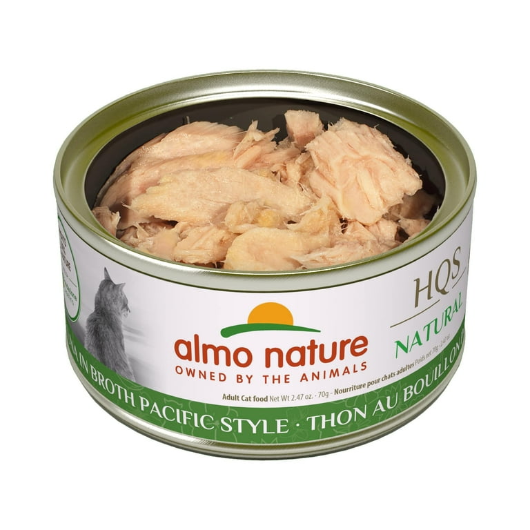 Almo Nature HQS Natural Cat Grain Free Additive Free Tuna In Broth Pacific Style Canned Cat Food Almo Nature HQS Natural Cat Grain Free Additive Free Tuna In Broth Pacific Style Canned Cat Food