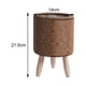 thumbnail image 3 of Maceta de madera tejida con patas para plantas, estilo rústico Cilindro Marrón Oscuro, 3 of 9