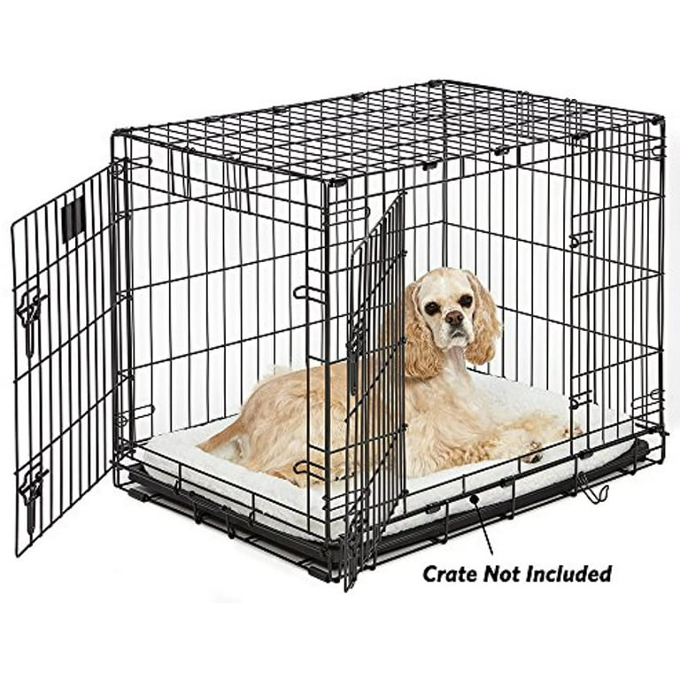 Frisco Quilted Plush Dog Crate Mat, Gray, 24-in