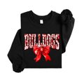 thumbnail image 4 of Trendy Bulldogs Sweatshirt for Women and Youth Girls Red Bow School Football Team Spirit Sweater Black Sweatshirt Adult Large, 4 of 4