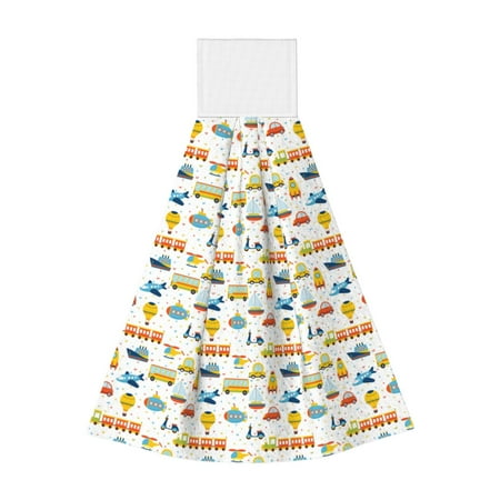 

Disketp Cartoon Transport Hanging Kitchen Towel Tie Towels Tea Bar Dish Cloths Dry Towel for Laundry Room Decor (18*14in)