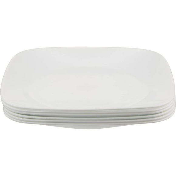 Juego de placas Corelle Square Pure White 9 pulgadas (6)