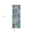 thumbnail image 2 of HomeRoots 531885 10 ft. Medallion Power Loom Runner Rug, Gray, 2 of 10