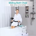 thumbnail image 2 of ELENKER Sliding Shower Chair with 360° Swivel Seat, Tub Transfer Bench with Drainage Holes for Senior, Sick and Handicap, 2 of 7
