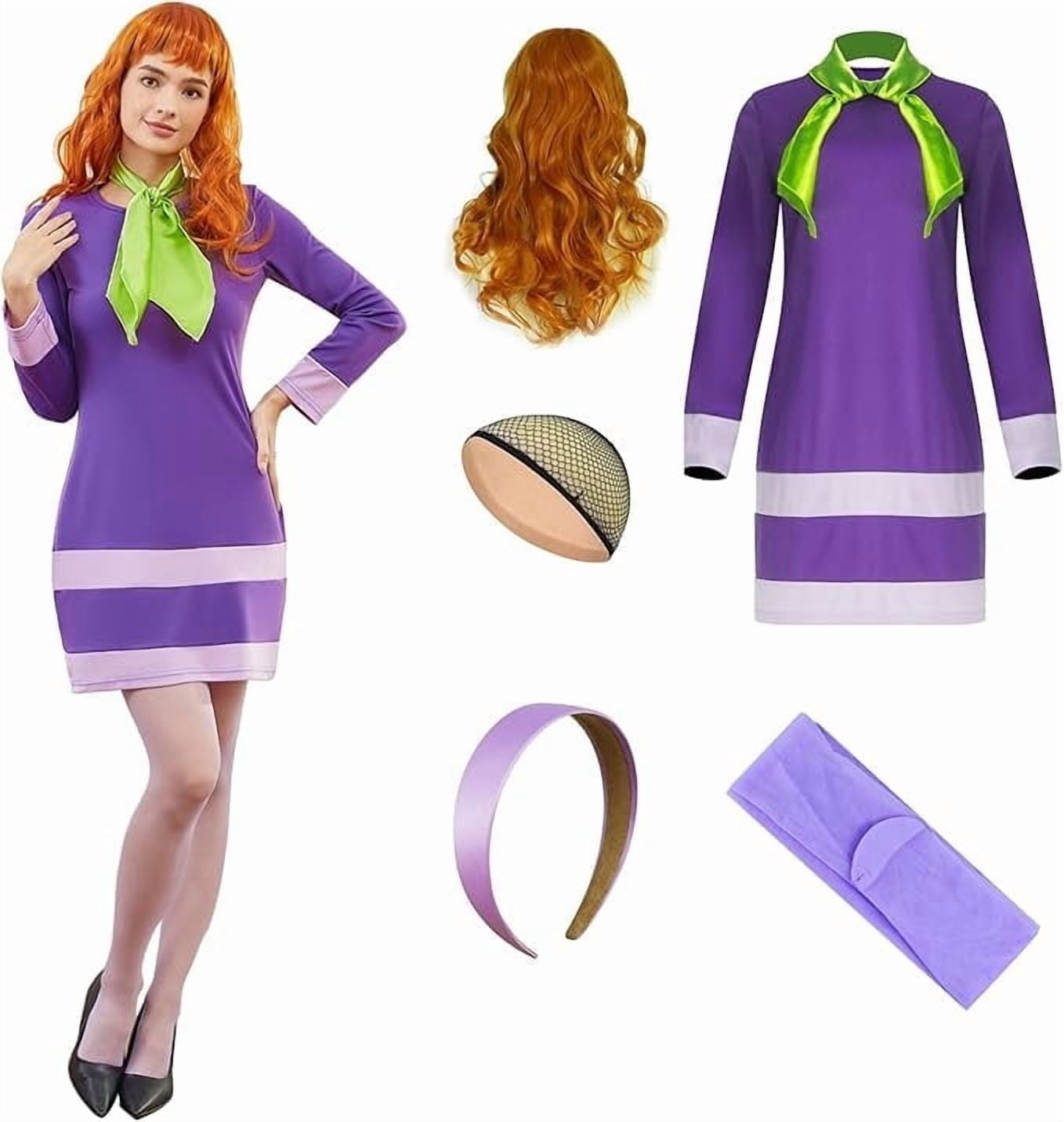 purple dress for daphne costume Scooby-Doo this nostalgic outfit captures the iconic style of Daphne with its vibrant purple dress and matching headband This Daphne Blake (Live Action
