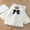 Beige, variant on Kids Coats Toddler Girls Solid Color Plush Cute Bow Imitation Rabbit Fur Keep Warm Winter Lapel Thick Coat Cloak