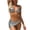 Gray, variant on Staron Women's Solid Backless Bikini Swimsuit Two-Piece Bandage High Cut Beach Vacation Swimwear Set, Hot Pink M