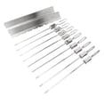 thumbnail image 1 of Brochettes Plates pour Barbecue, Brochettes en Acier Inoxydable 9 Pcs pour Légumes, 1 of 7