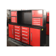 87" Red Garage Storage with Workbench 18 Drawers, 4