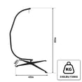 thumbnail image 1 of Ourlova Support de Hamac Robuste pour Chaise C-Stand en Métal 330 Lb Balançoire de Porche Seigneur Fini Résistant aux Intempéries Base Décalée Rotation à 360° pour Balcons Vérandas Patios Terrasses, 1 of 7