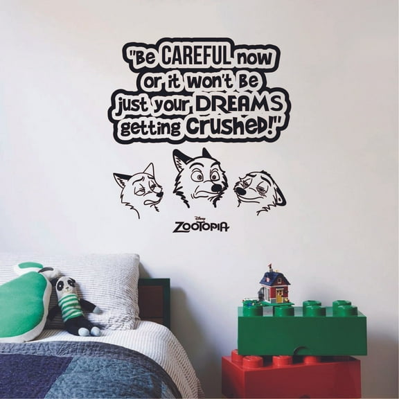 Dreams Getting Crushed Quote Zootopia Cartoon Quotes Wall Sticker Art Decal for Girls Boys Room Bedroom Nursery Kindergarten House Fun Home Decors Stickers Wall Art Vinyl Decoration Size (40x40 inch)