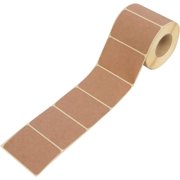 2x3 Inch Natural Brown Kraft Stickers (300 Per Roll) - Rectangular Blank Stickers for Store Owners, Crafts, Organizing, Jar and Canning Labels, Price Tags, Clearance Sales