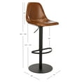 thumbnail image 3 of SAFAVIEH Sky Light Brown/Black High Back Tufted Bar Stool (17.25 in. W x 20 in. D x 33.5/43.5 in. H), 3 of 12