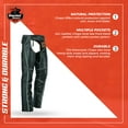thumbnail image 4 of Daniel Smart Motorcycle Leather Chaps – Grommet Detailing- All Season Women’s Biker Pant with Customizable fit & Carry Pocket, 4 of 7