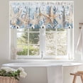 thumbnail image 4 of Coastal Marine Life Valances for Windows Beige Starfish Blue Plant Leaves Gradient Valance Curtains Rod Pocket Bathroom Small Window Treatments for Kitchen Living Room Bedroom, 42"x12", 4 of 7