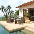 thumbnail image 3 of Flash Furniture Nico Indoor/Outdoor Modular Loveseat Sofa Set Gray Cushions and Natural Frame, 3 of 12