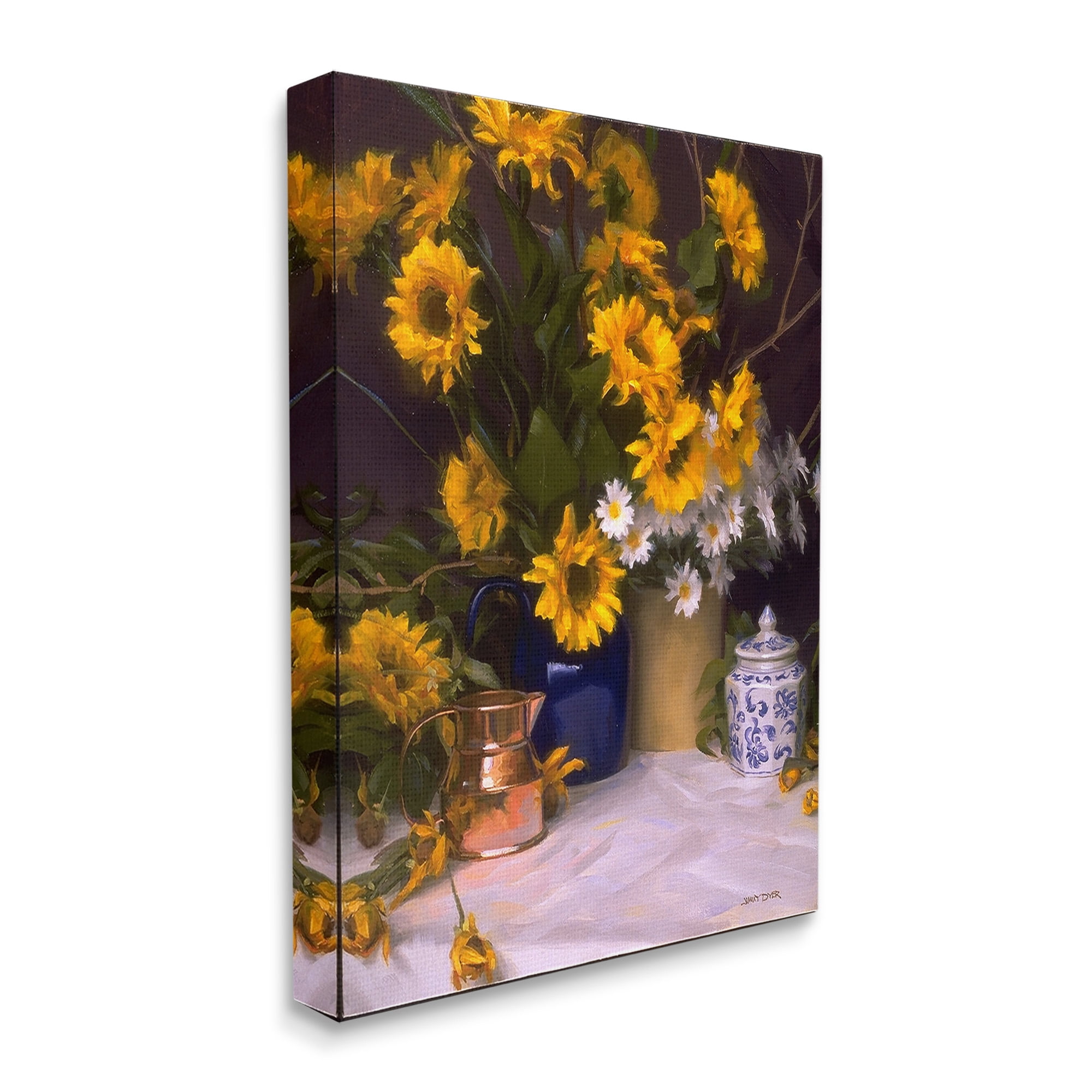 Stupell Industries Classic Floral Still Life Botanical & Floral Painting Gallery Wrapped Canvas Art Print Wall Art, 24 x 30