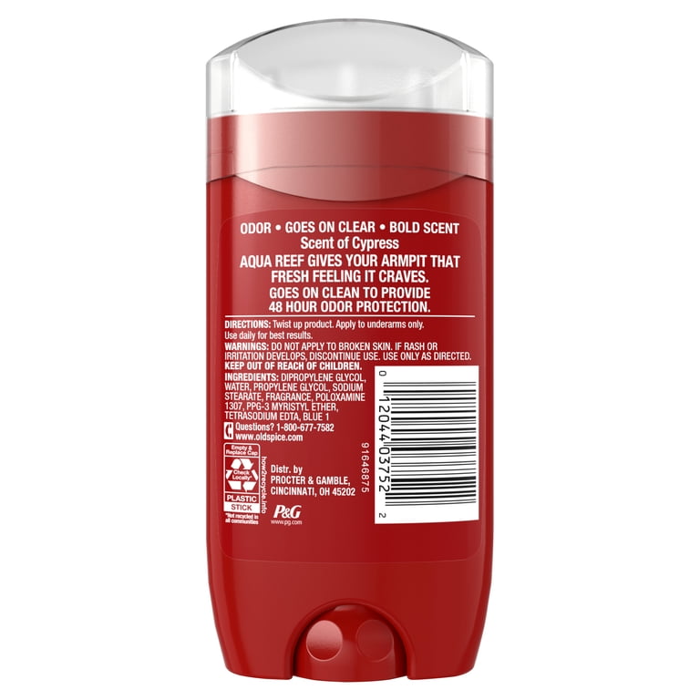 Old Spice Red Collection Aqua Reef Scent Deodorant for Men, 3.0 oz