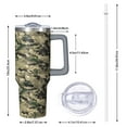 thumbnail image 3 of 40oz Stainless Steel Camouflage Travel Cup Vacuum Insulated Tumbler Handle Flip Straw Lid Leak Proof Gift for Him Her, 3 of 5