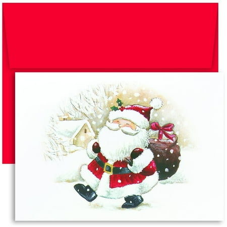 Masterpiece Studios Silver Paper - Masterpiece Studios Holiday Collection 18 Cards / 18 Envelopes, Happy Santa