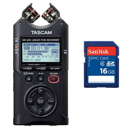 Tascam 4-Track Dual Recording Mode Digital Audio Recorder + 16GB SD Memory
