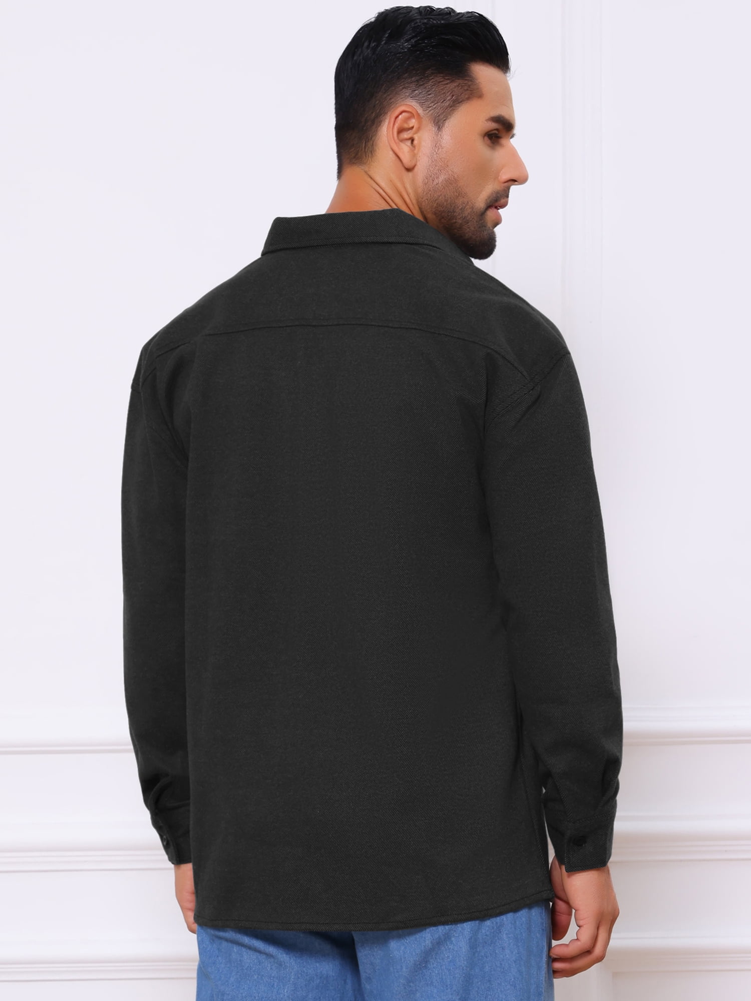 DARING DIVA Long Sleeve Button Solid Color Casual Work Jacket XL Black