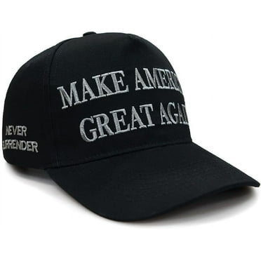 Never Surrender MAGA Hat, 2024 America Great Black Hat USA Embroidered Adjustable Baseball Cap, Musk's MAGA Hat