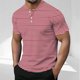 thumbnail image 1 of Blusas y camisas de manga corta y cuello redondo para hombre, blusa informal de poliéster de color liso con botones y cuello redondo a la moda para hombre., 1 of 5
