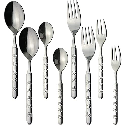 Nagao Herb Dinner Cutlery Set of 8 180 Stainless Steel Dishwasher Safe