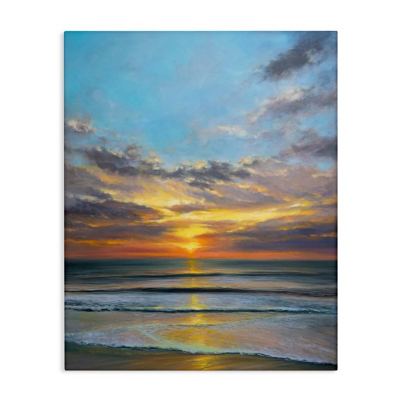 Stupell Industries Coastal Balanced Serene Sunrise Canvas Art, 16 x 20, by Joanne Parent
