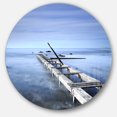 thumbnail image 1 of Designart 'Dark Blue Sky and Large Pier ' Modern wall clock, 1 of 6