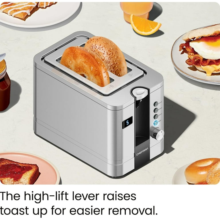 Chefman Electric 2-Slice Digital Toaster, Stainless Steel