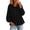 Black, variant on Yigetop Women's Peplum Hooded Sweatshirt Long Sleeve Puff Sleeve Loose Casual Pullover Hoodie Tops Blackish Green L
