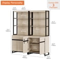 thumbnail image 4 of WAMPAT 2-Piece Modern 72" Tall Library Bookcases with Metal Base & Adjustable Shelves, Wood Bookshelves with Storage Cabinet & Open Shelves for Home Office & Living Room, Beige, 4 of 8
